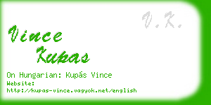 vince kupas business card