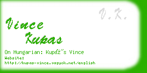 vince kupas business card